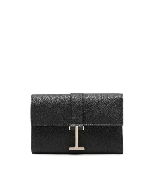 Tom Ford Black T-Logo Grained-Leather Wallet