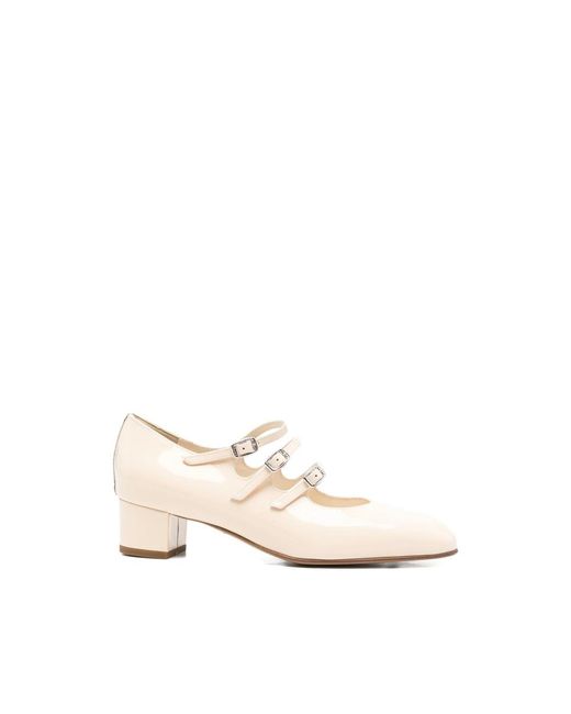 CAREL PARIS White Kina Triple-Strap Pumps