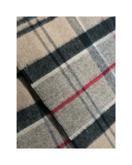 Barbour Gray Tartan Check-Pattern Scarf for men