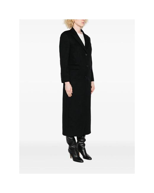 Eraldo Black Leopard-Print Lined Coat