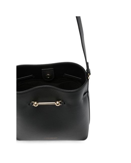 Strathberry Black Corda Bucket Leather Tote Bag