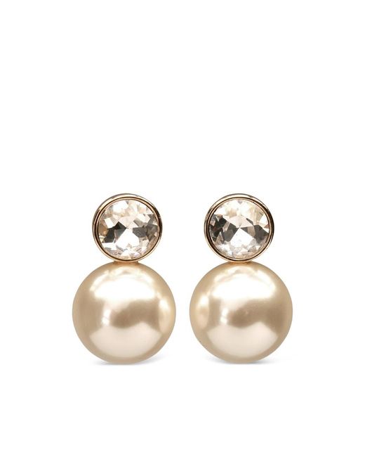 Carolina Herrera Metallic Crystal-Embellished Earrings