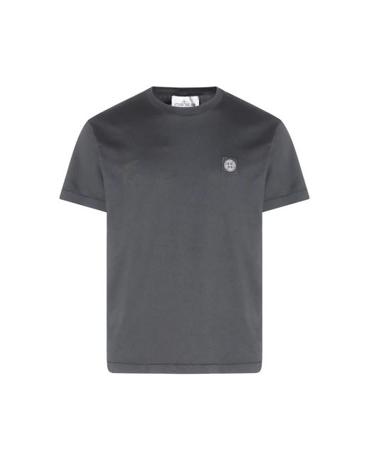 Stone Island Men's Gray Logo-Patch T-Shirt