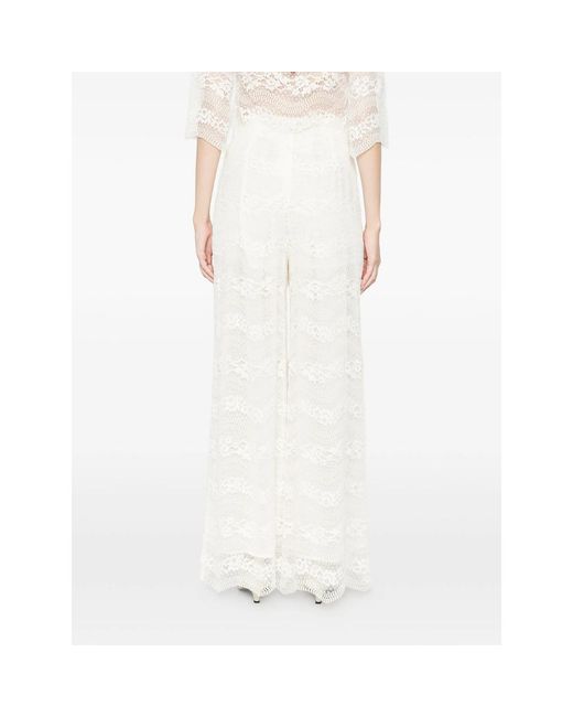 Twinset White Lace Trousers