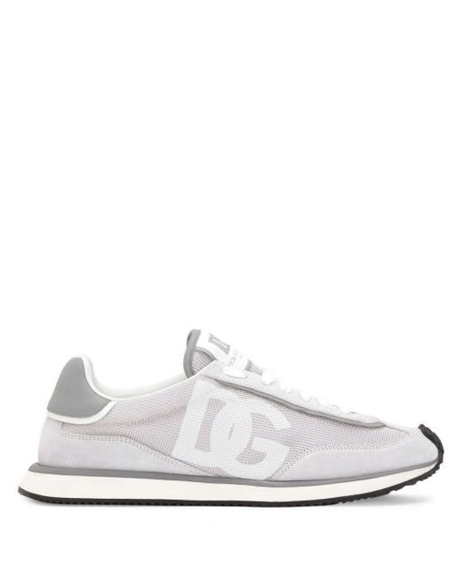 Dolce & Gabbana White Dg Cushion Mixed-Material Sneakers for men