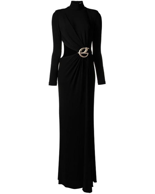 Elie Saab Black Cut-out Detail High-neck Long Dress