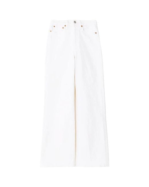 Re/done White Wide Jeans