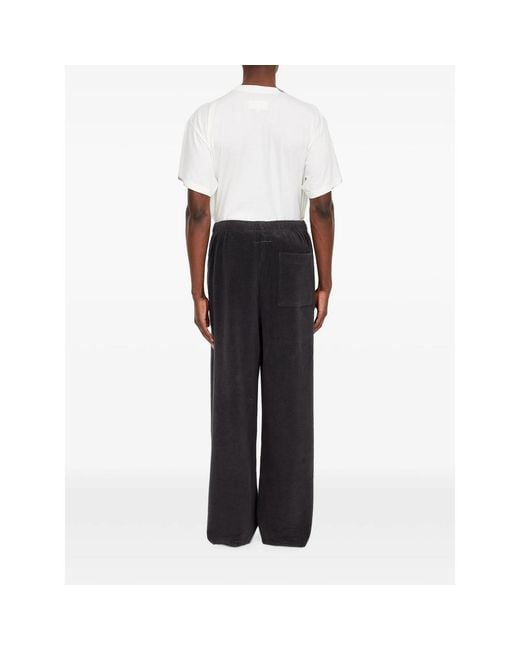 MM6 by Maison Margiela Black Brushed Fleece Cotton Sweatpants for men