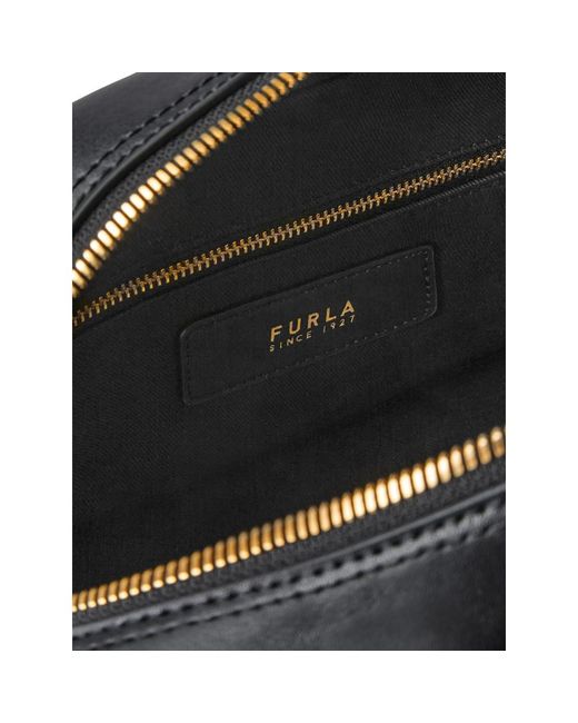 Furla Black M Poppy Dome Bow-Detail Shoulder Bag