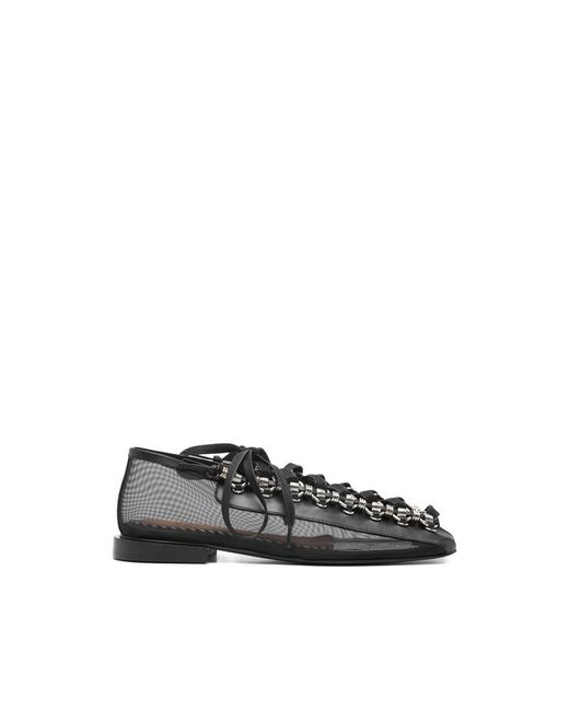 Toga Black Mesh Flat Pumps