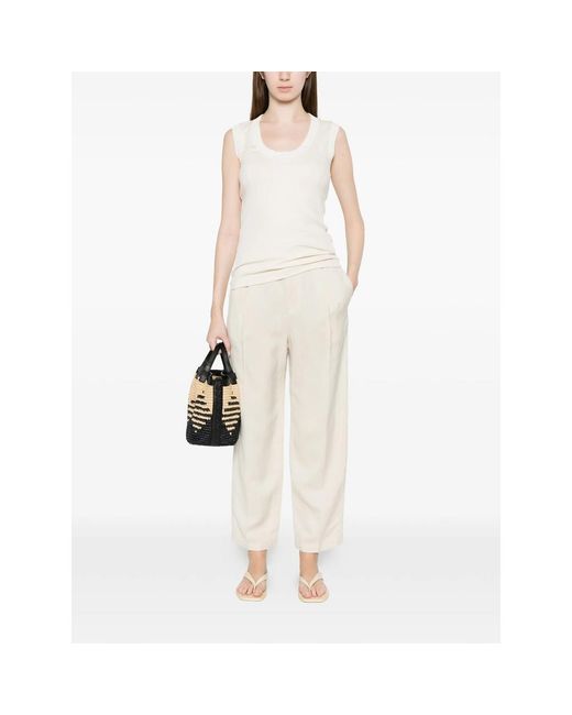 Barena White Pleated Trousers