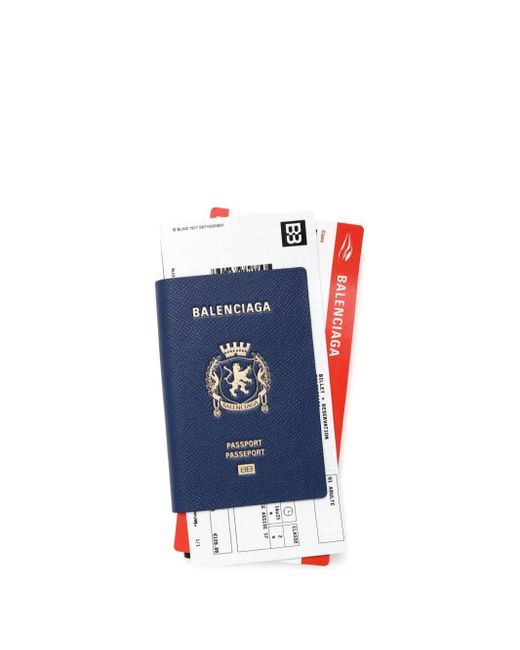 Balenciaga Blue Passport Wallet for men