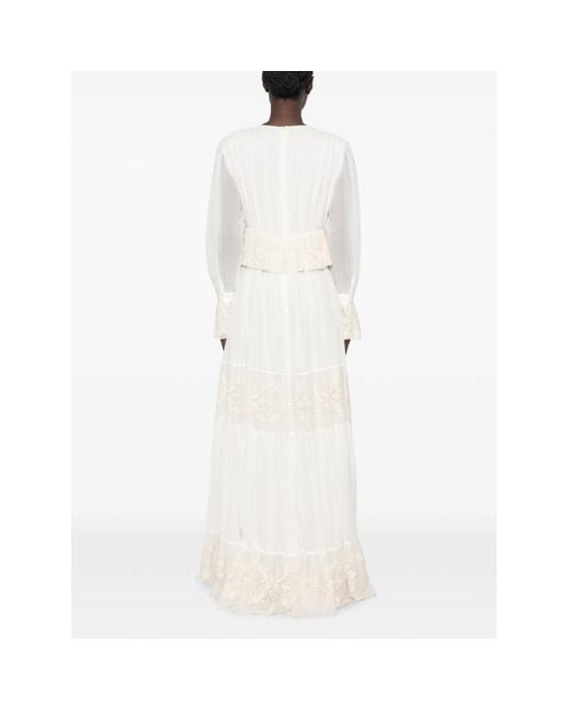 Raquel Diniz White Lorelai V-Neck Maxi Dress