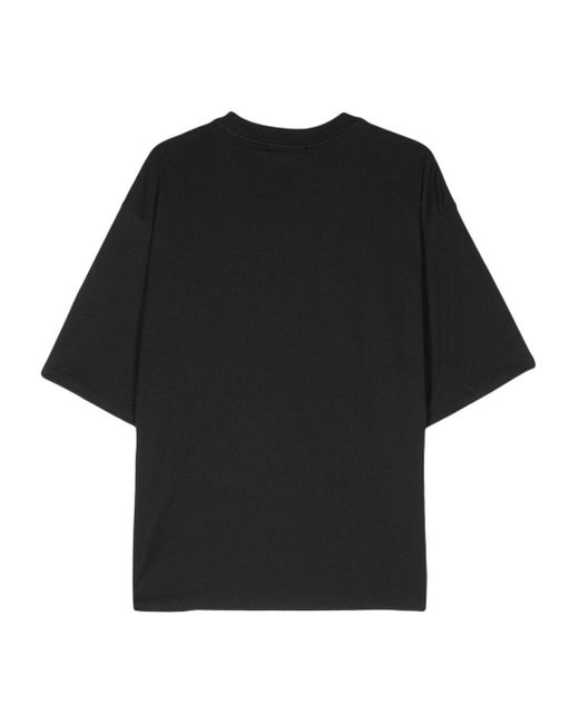 A PAPER KID Black Logo-Print Cotton T-Shirt