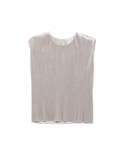 Forte_forte Gray Plissé-Effect Sleeveless Top