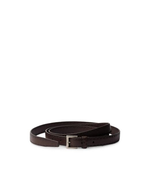 Prada Brown Antiqued-Leather Belt for men