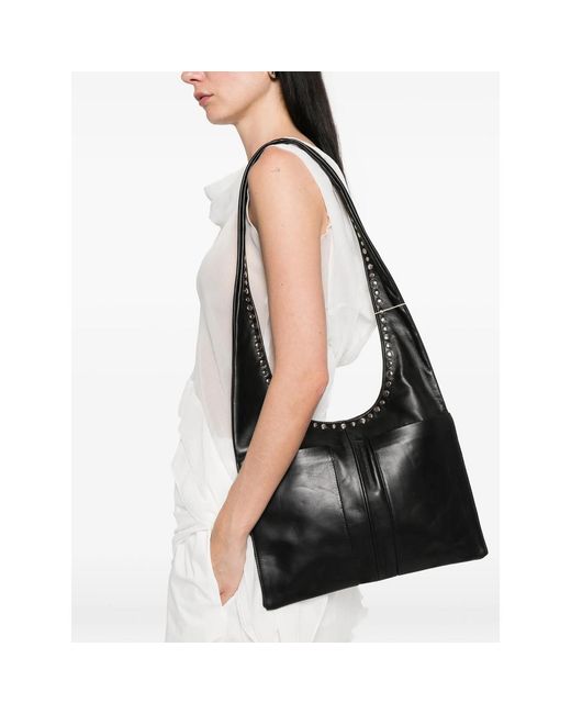 GIMAGUAS Black Blanca Studded Shoulder Bag