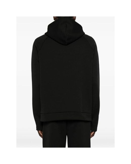 Calvin Klein Black Logo-Print Raglan-Sleeve Hoodie for men