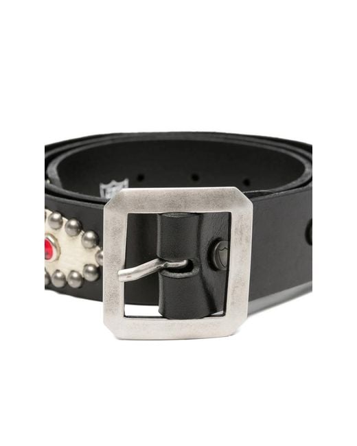 HTC Black American Embellished Buckle Belt for men