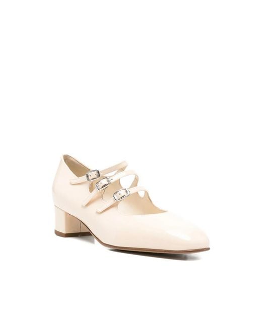 CAREL PARIS White Kina Triple-Strap Pumps