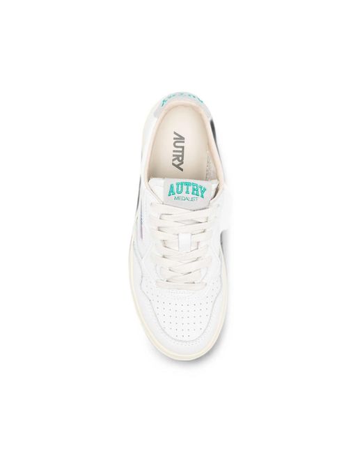 Autry White Medalist Panelled Leather Sneakers