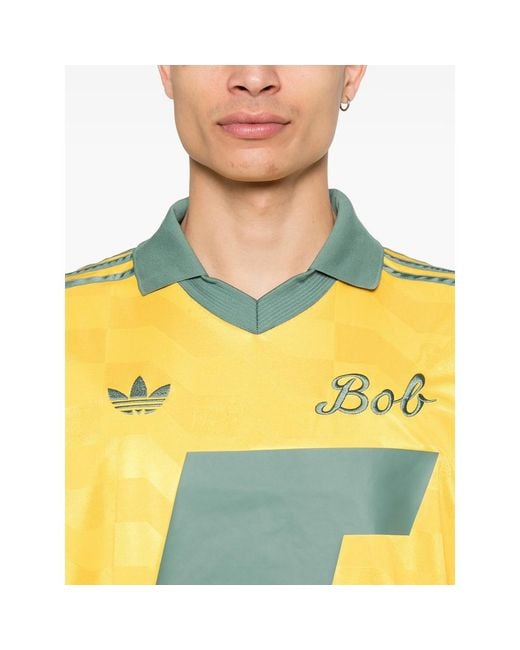 Adidas Yellow Bob Marley Originals Three-Stripe T-Shirt for men