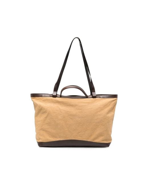 Dries Van Noten Natural Leather-Trimmed Tote Bag for men