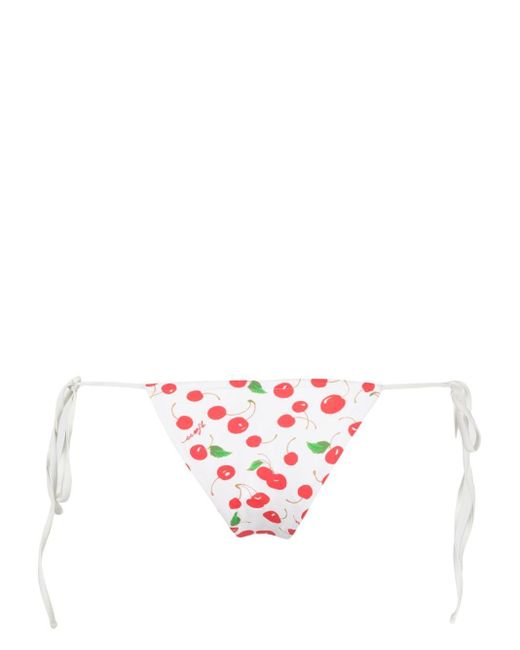 Frankie's Bikinis White Cherry-Print Bikini Bottom
