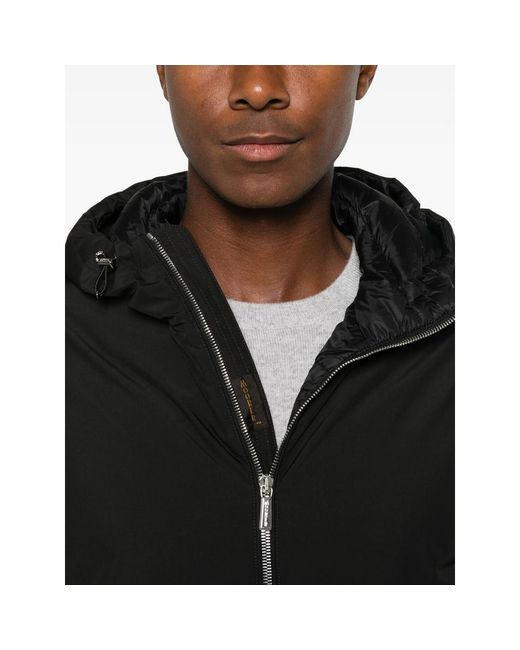 Moorer Black Oniro Hooded Jacket for men