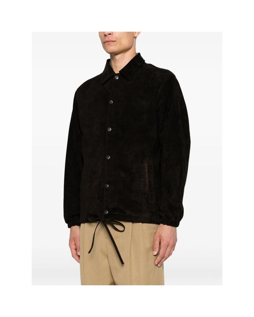 Giorgio Brato Black Suede Long-Sleeves Jacket for men
