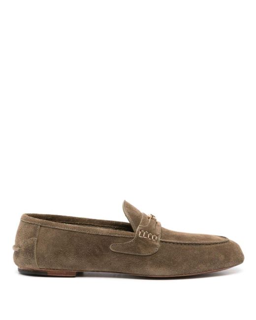 Gucci Brown Interlocking G Suede Loafers for men