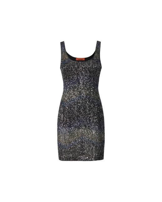 Missoni Black Sequin-Embellished Zig-Zag Mini Dress