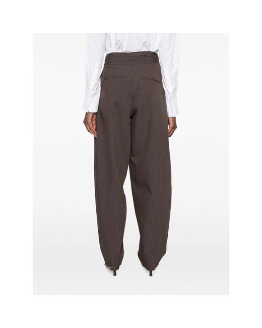 Rohe Brown Wrap-Style Twist-Detail Trousers