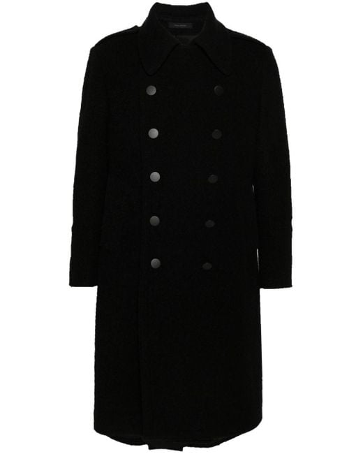 Tagliatore Black Junkers Double-Breasted Coat for men