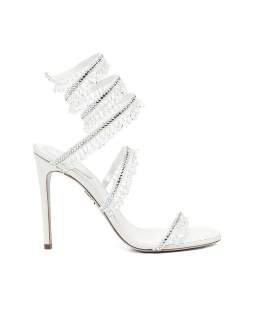 Rene Caovilla White Open-Toe Sandals
