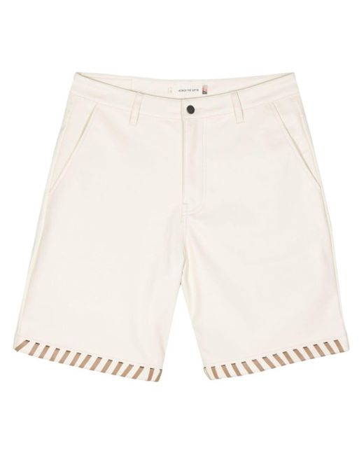 Honor The Gift Natural Stitch-Detail Faux-Leather Shorts for men