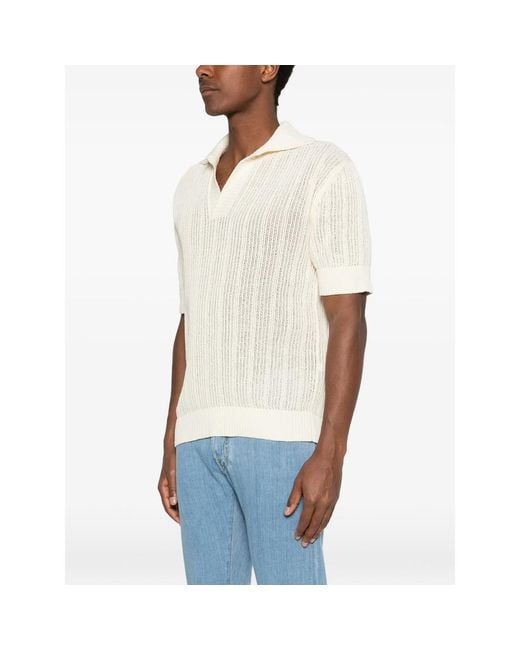 Altea White Polo-Collar T-Shirt for men