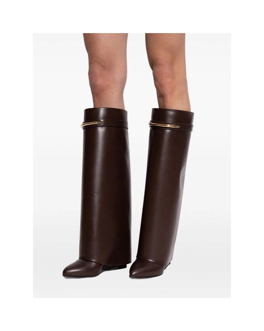 Givenchy Brown Pointed Toe Leather Ankle Boots