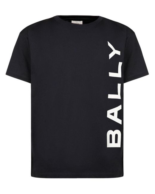 Bally Black Logo-Print Organic Cotton T-Shirt for men