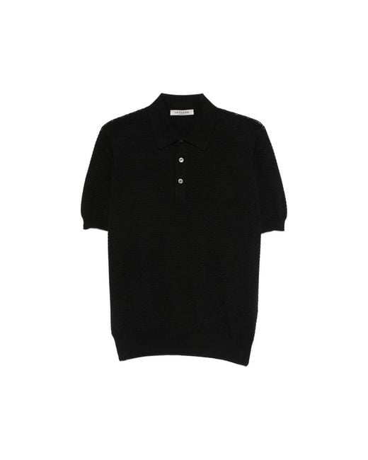 Fileria Black Short-Sleeve Polo Shirt for men