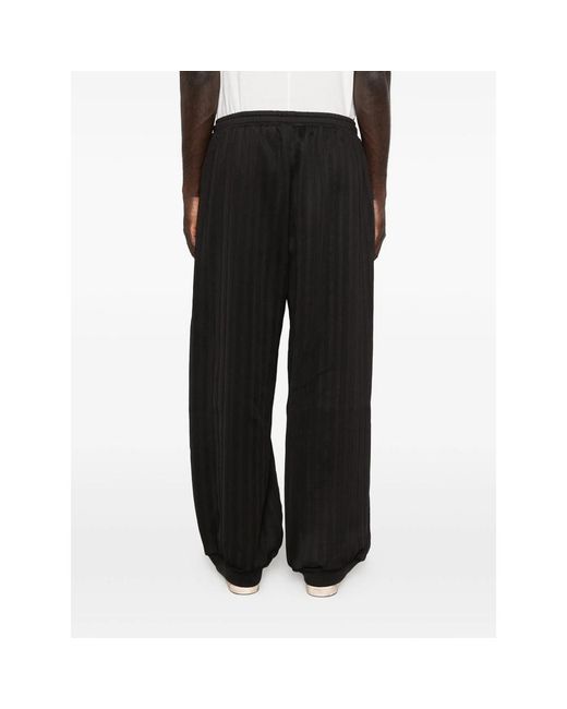 MADFRENZY Black Zip Striped Trousers for men