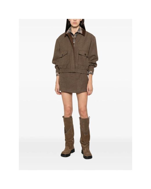 ELEH Brown Corduroy-Collar Jacket