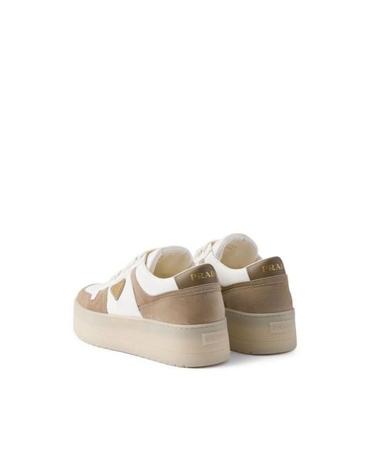 Prada Natural Downtown Bold Leather Sneakers