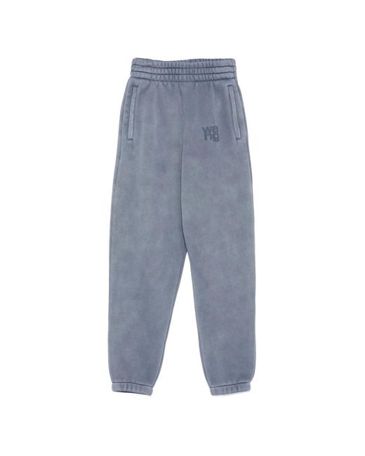 Alexander Wang Blue Logo-Embroidered Sweatpants