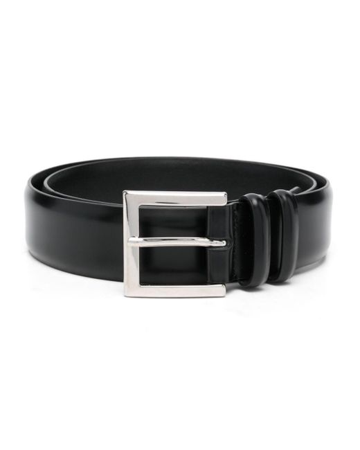 Orciani Black Buckle-Fastening Leather Belt for men