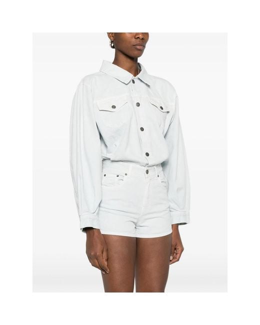 Haikure White Button-Fastening Playsuit