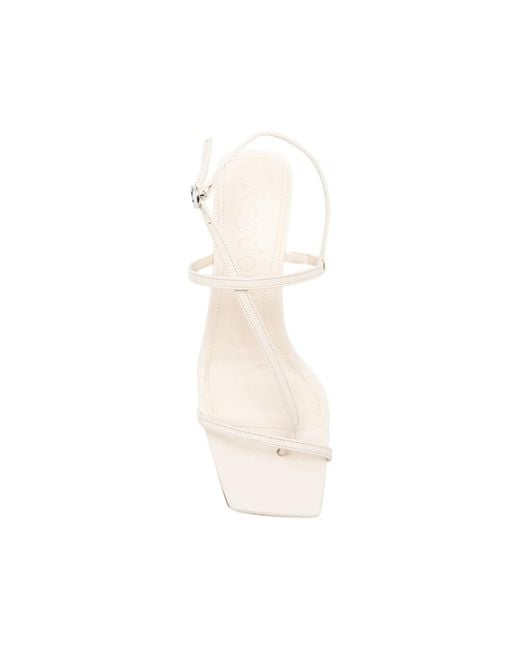 Aeyde White T-Strap Sandals Elise Cream