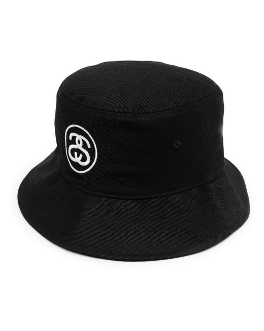 Stussy Black Logo Bucket Hat for men