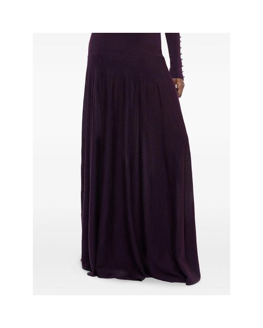 Rabanne Purple Knit Maxi Skirt