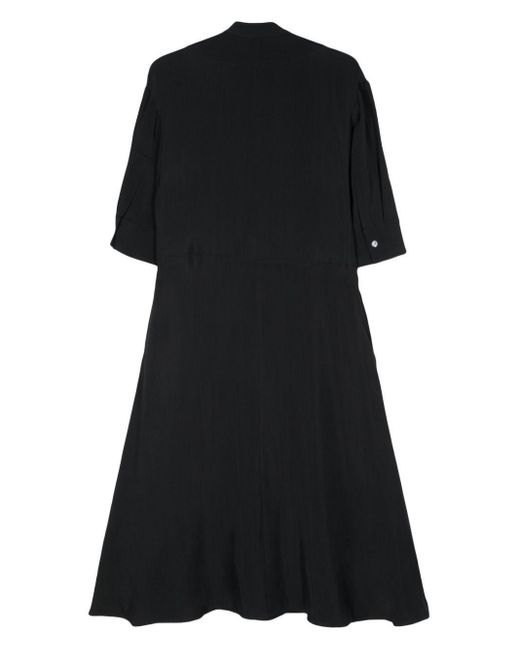 Studio Nicholson Black Pleat-Detailing Twill Dress